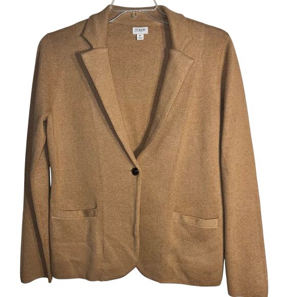J.Crew 100% Cotton Sweater Blazer in Heather Camel Size Medium - Picture 9 of 9
